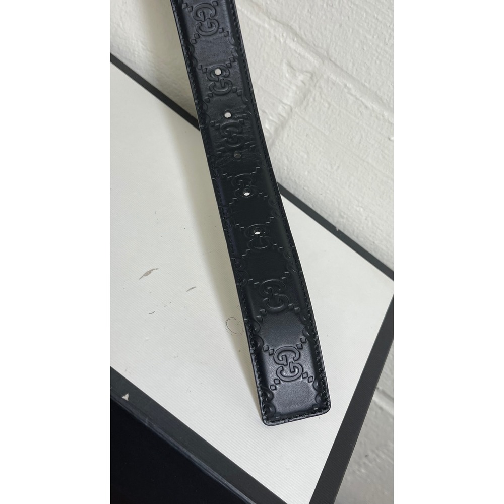 Gucci Signature GG Black Leather Adjustable Belt 403941 CWC0N Men's Size 100-40 - Picture 5 of 16